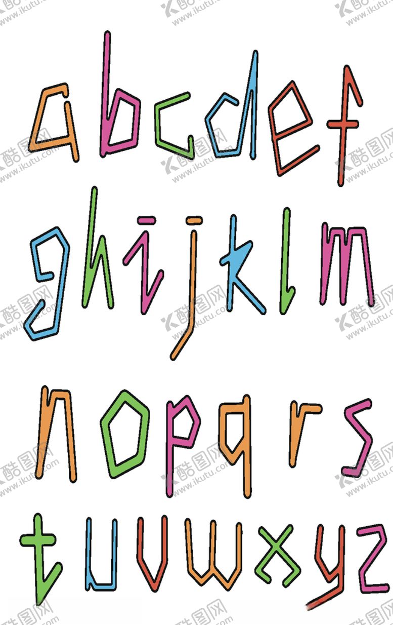 编号：97567509270951235987【酷图网】源文件下载-彩色英文字母