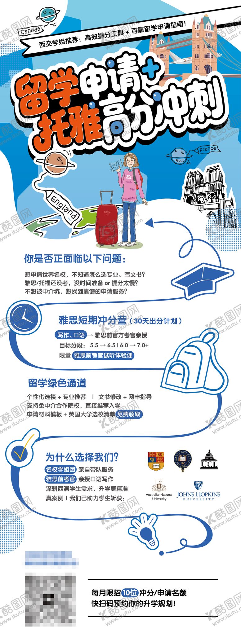 编号：90683910082242592156【酷图网】源文件下载-留学教育长图海报