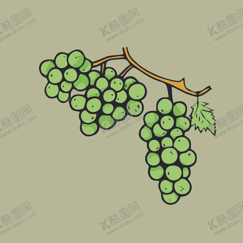 编号：50191402040353504714【酷图网】源文件下载-葡萄水果手绘矢量插画