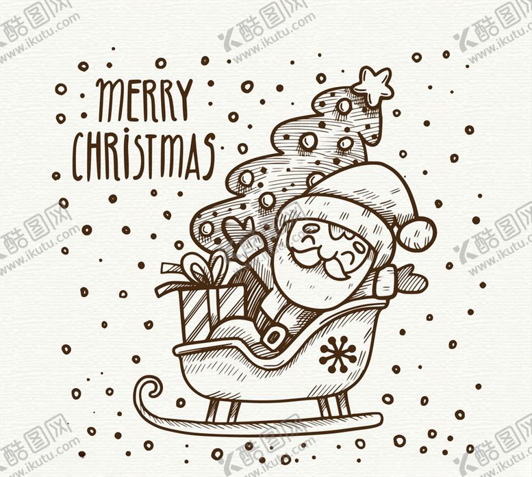 编号：89004209280346106830【酷图网】源文件下载-雪橇上的圣诞老人