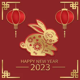 兔年素材设计图片除夕欢度春节过