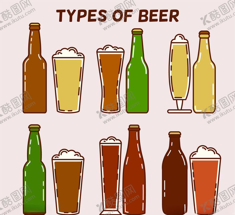 编号：41066609161219135829【酷图网】源文件下载-彩绘啤酒设计矢量素材
