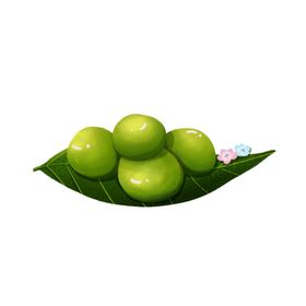 清明节素材插图春天绿色插图青团