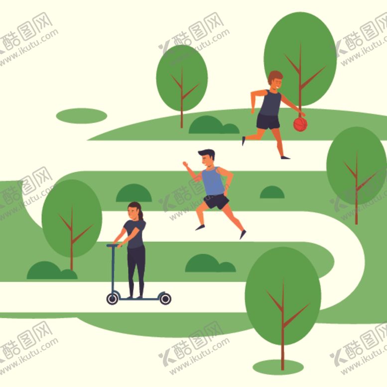 编号：22300410210044126995【酷图网】源文件下载-运动主题扁平化插画