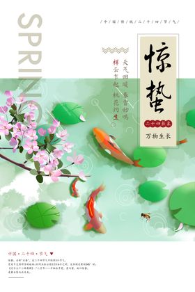 二十四节气惊蛰打卡海报