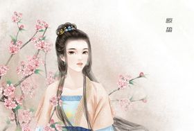 中国风节气手绘美女