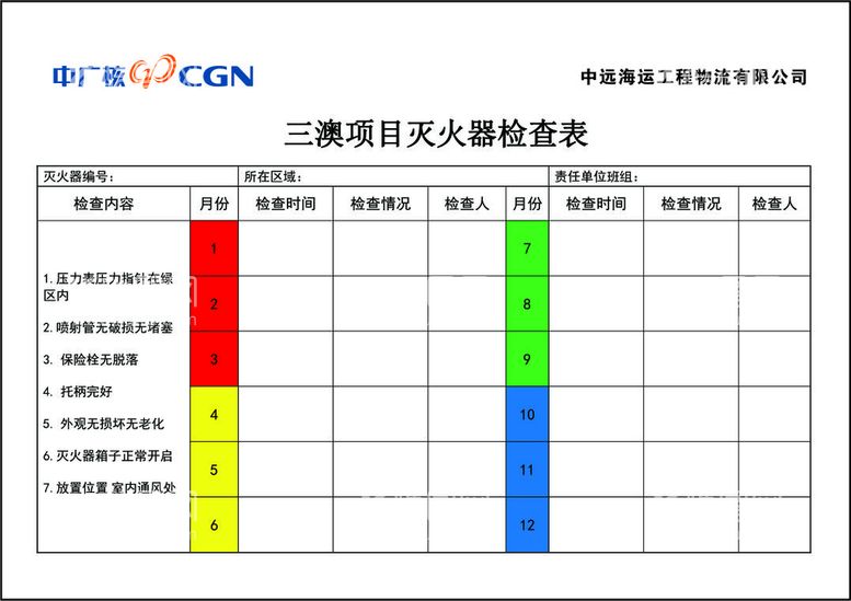 编号：30651712071115557700【酷图网】源文件下载-灭火器检查表