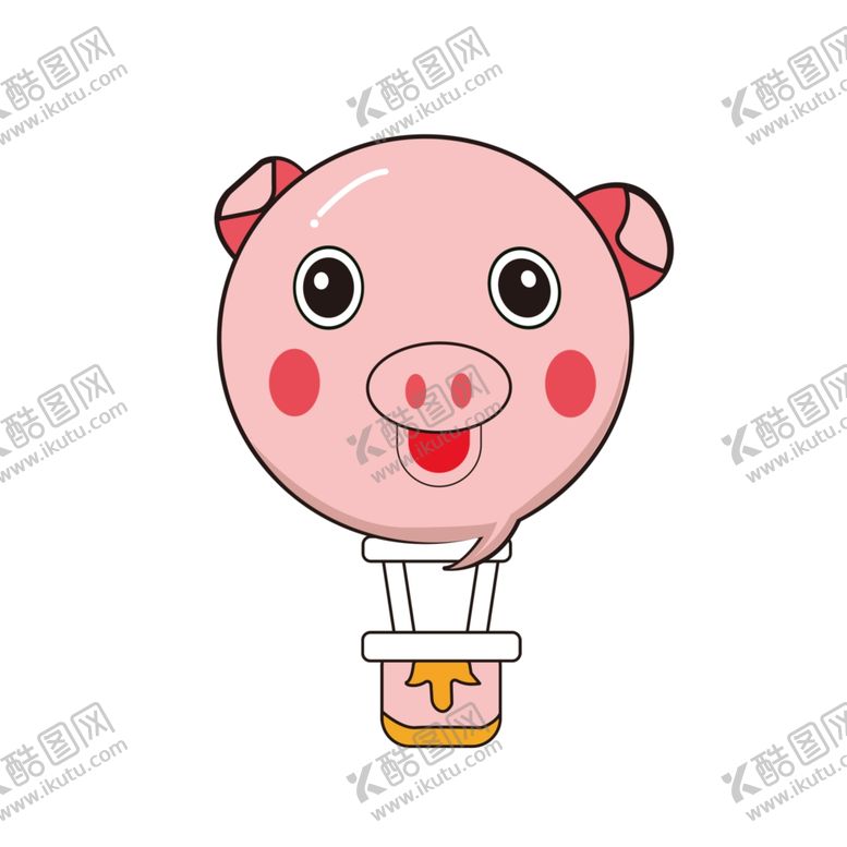 编号：14559107050603505756【酷图网】源文件下载-卡通猪猪气球