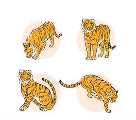 4款拼色鸽子设计矢量素材
