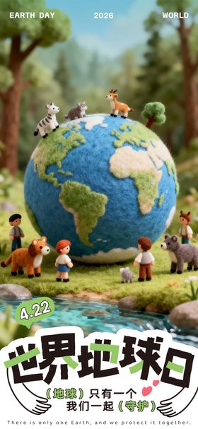 世界地球日森林海报
