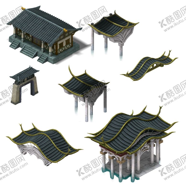 编号：32714609300343002458【酷图网】源文件下载-游戏房屋建筑物元素