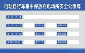 电动车停放公示牌