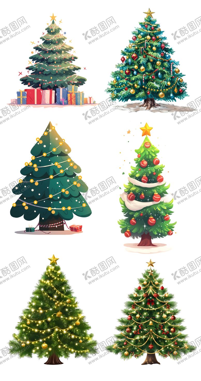 编号：67500104041218598862【酷图网】源文件下载-多样圣诞树与节日装饰