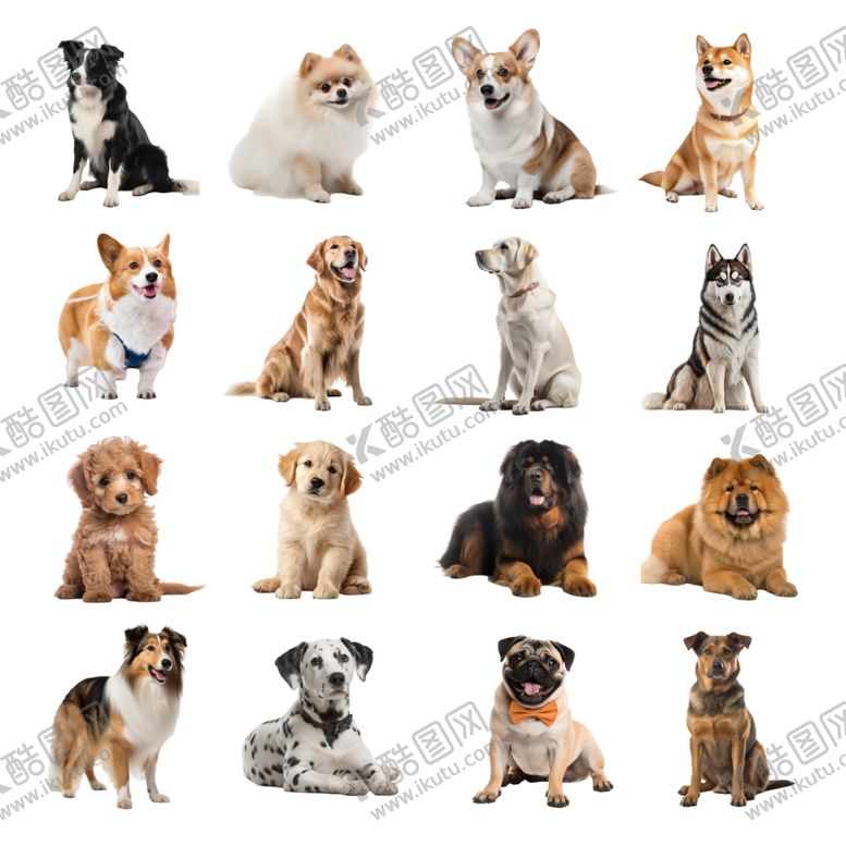编号：85478204082050507970【酷图网】源文件下载-多样萌犬集合