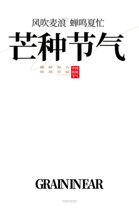 芒种海报麦穗金黄色成熟的小麦设计