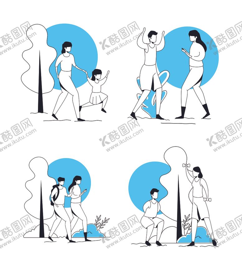 编号：46327609082218018202【酷图网】源文件下载-简笔绘画人物生活