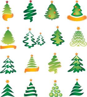 多样圣诞树形图案设计