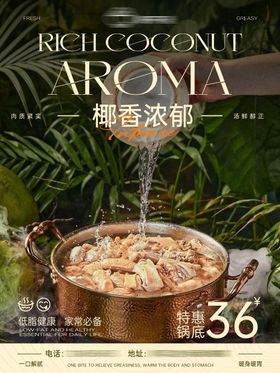 餐饮美食活动椰子鸡菜品价格海报