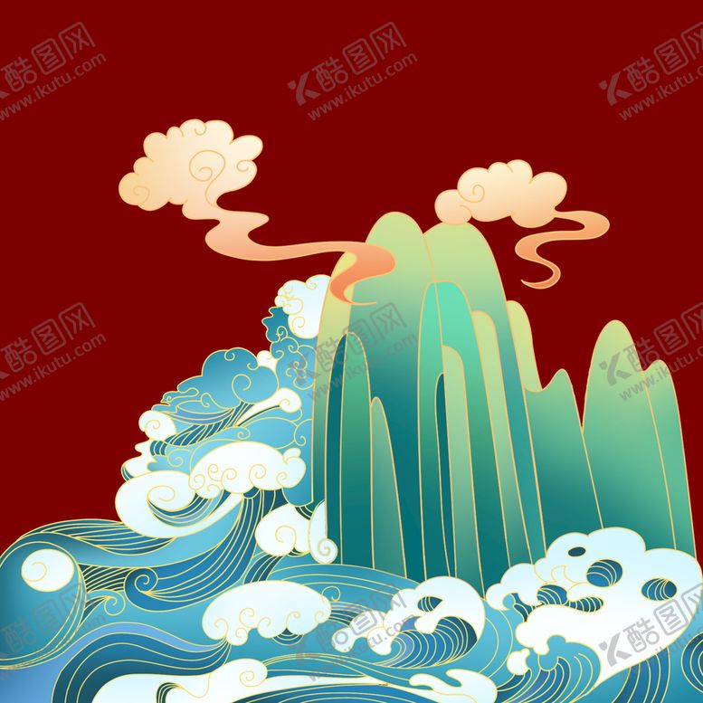 编号：12079609191506021678【酷图网】源文件下载-国潮海报元素