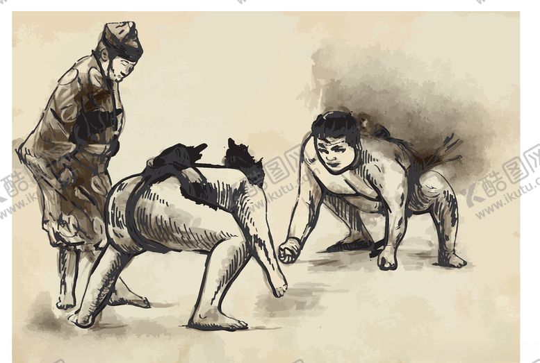 编号：59957906181847422663【酷图网】源文件下载-手绘相扑背景