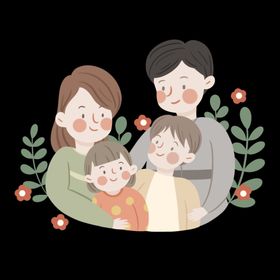 一家人插画装饰图案