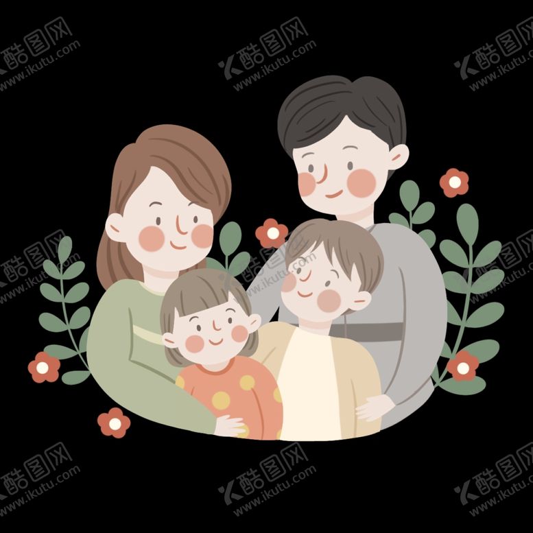 编号：53398307041725056264【酷图网】源文件下载-一家人插画装饰图案