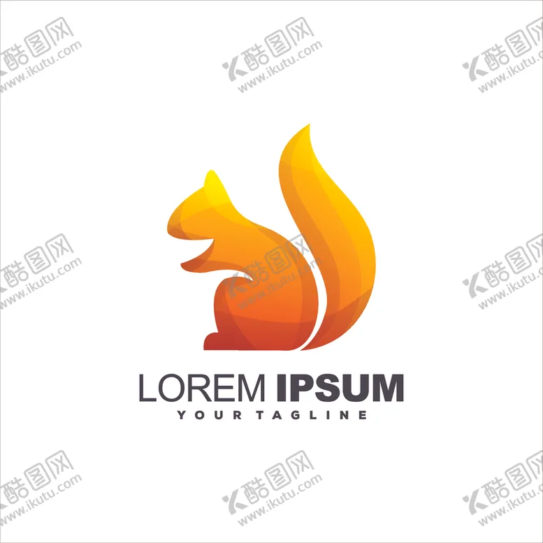 松鼠图标卡通动物矢量时尚LOGO