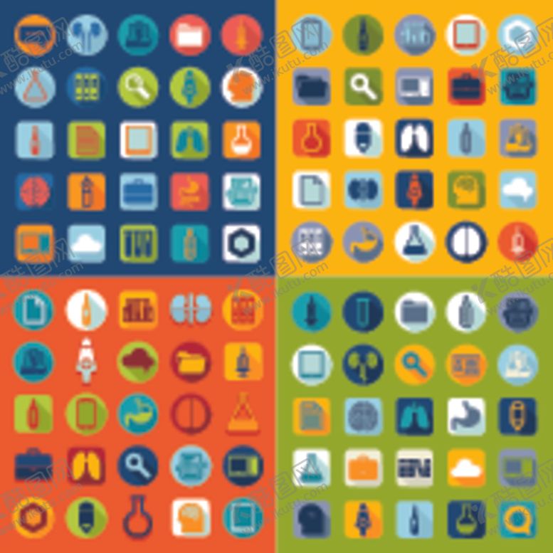 编号：28264904031745285600【酷图网】源文件下载-多彩扁平化应用图标集合