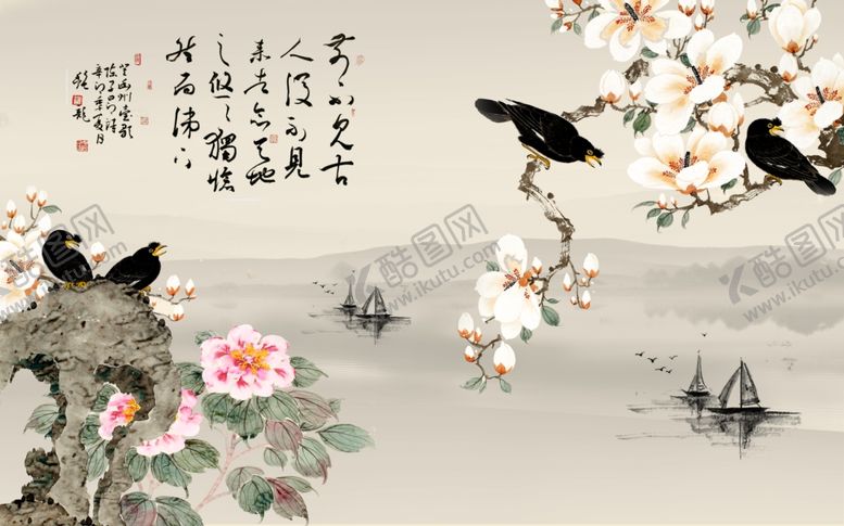 编号：77162609291537164526【酷图网】源文件下载-牡丹花背景墙