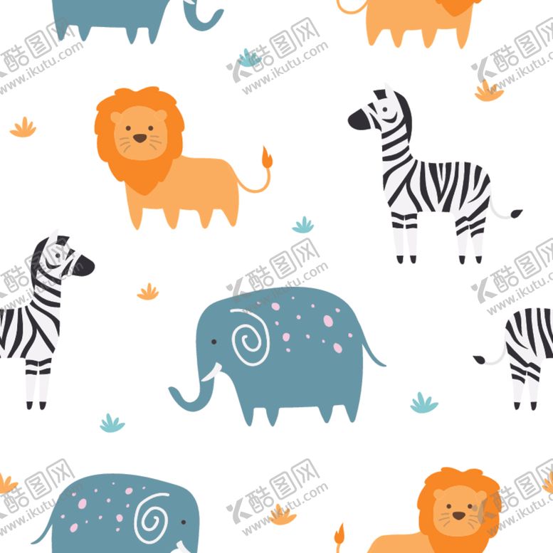 编号：25146709252343516575【酷图网】源文件下载-动植物无缝花纹