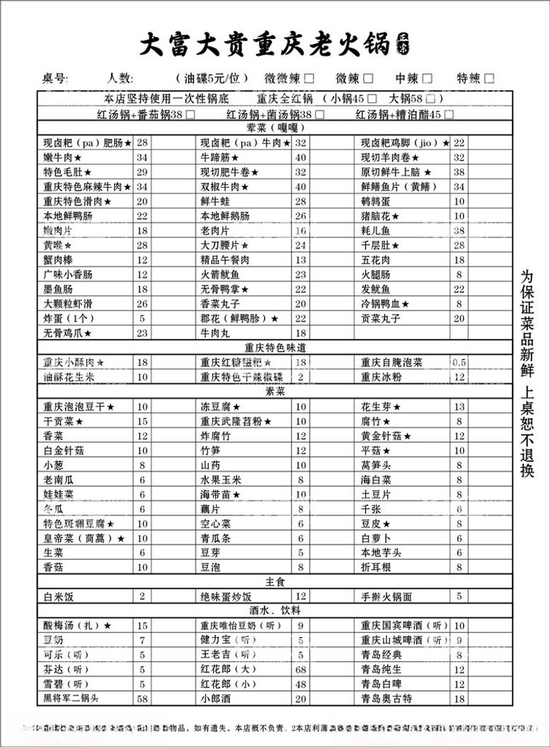 编号：83130112122255241532【酷图网】源文件下载-重庆老火锅菜单