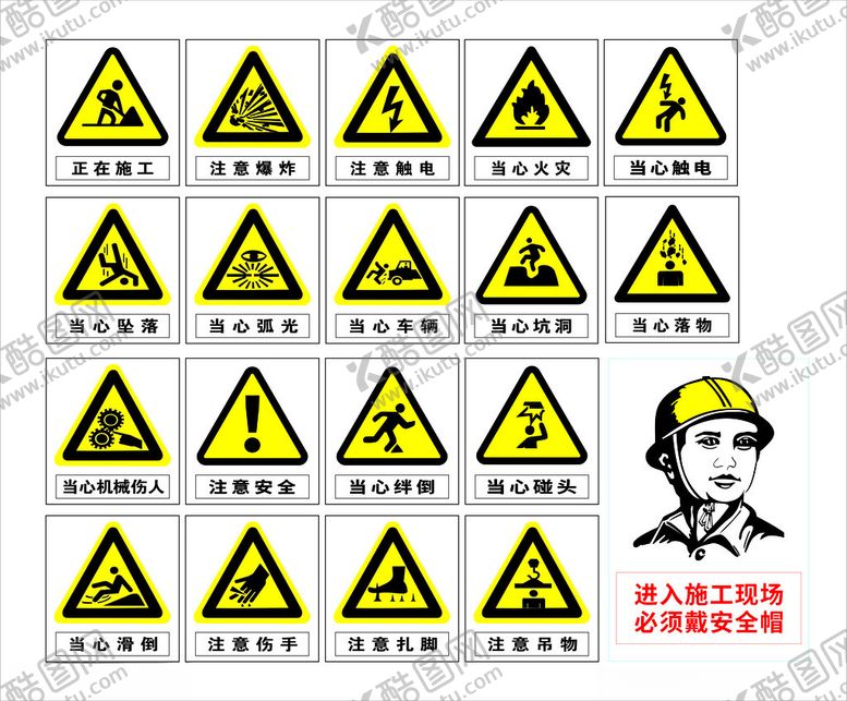 编号：58866001250733222038【酷图网】源文件下载-工地安全警示标识