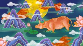 牛年国潮插画