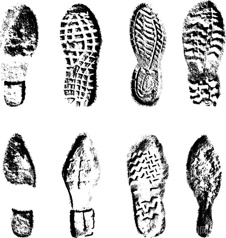 编号：98493610151830014745【酷图网】源文件下载-鞋印矢量