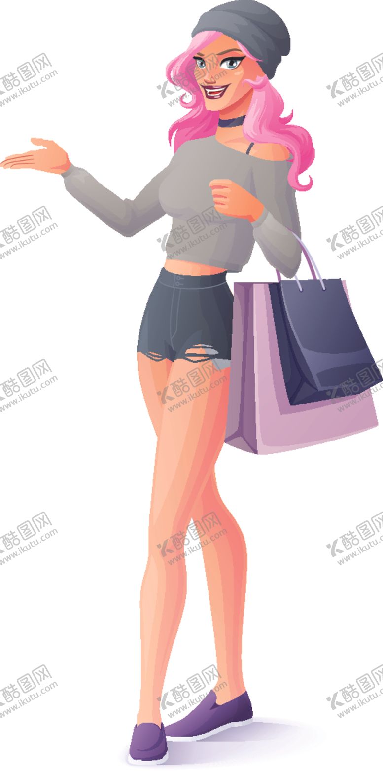 编号：33021504211124414546【酷图网】源文件下载-时尚购物女人