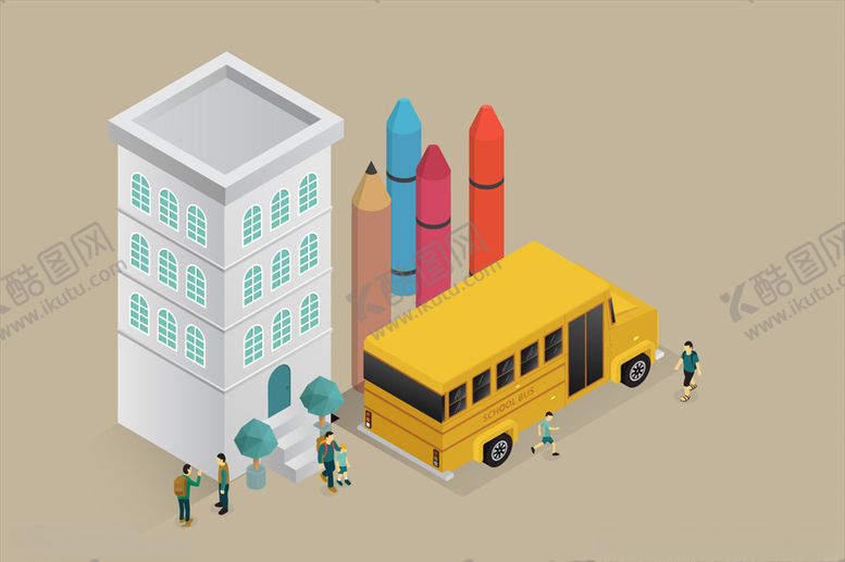 编号：32589709221501094259【酷图网】源文件下载-3D校车