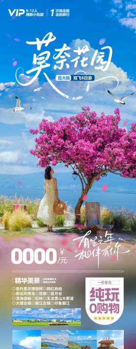 云南大理莫奈花园长图海报