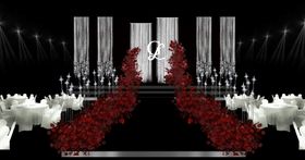 浪漫红黑主题婚礼现场布置