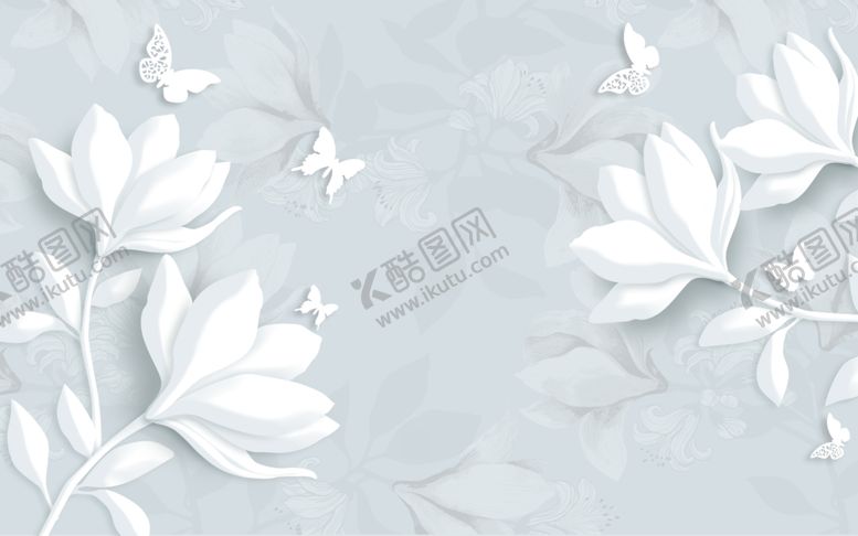 编号：71912810050544278853【酷图网】源文件下载-浮雕花花藤电视背景墙