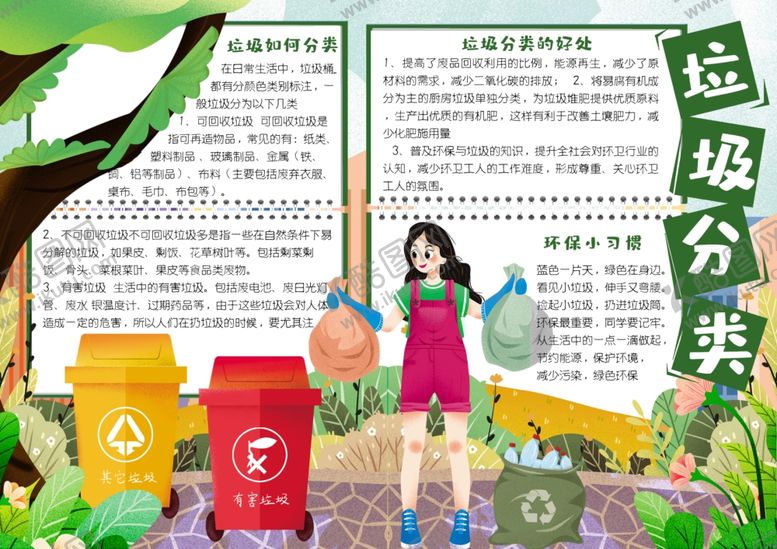编号：97723610290148393957【酷图网】源文件下载-垃圾分类小报
