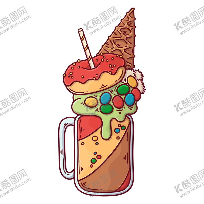 编号：83147010010539540247【酷图网】源文件下载-多彩甜点杯