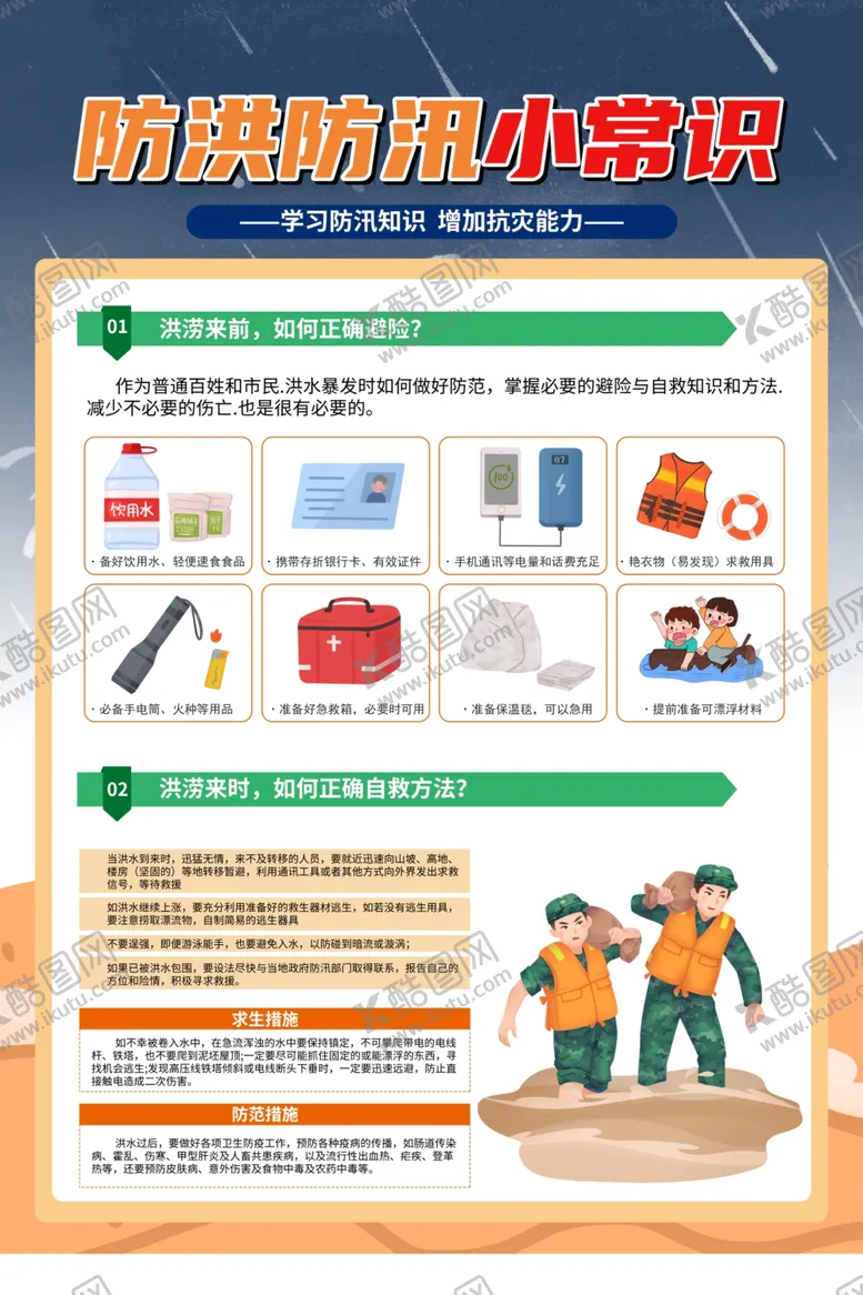 编号：36239902170922438426【酷图网】源文件下载-防洪防汛防灾洪水海报