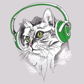 手绘卡通猫