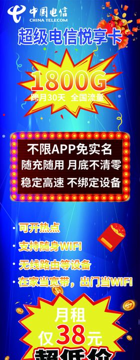 电信促销火爆特款海报
