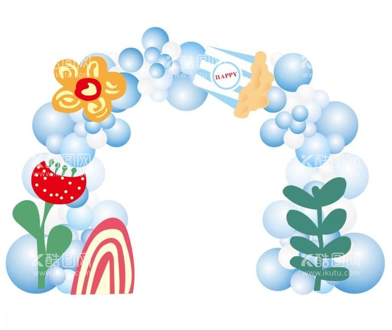 编号：68856212022101305562【酷图网】源文件下载-卡通小花拱门
