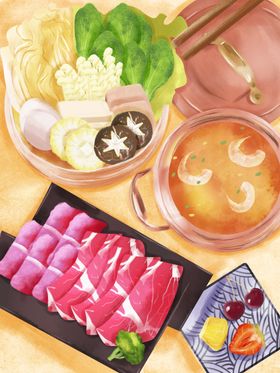 火锅插画