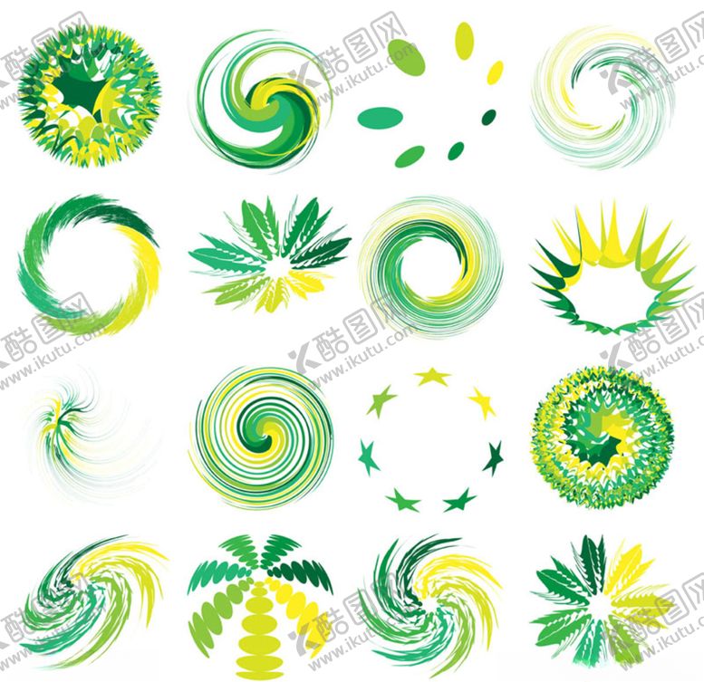 编号：46124310151205499187【酷图网】源文件下载-绿色图形动感LOGO图标设计