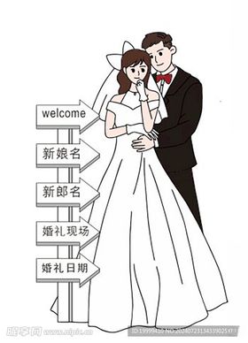 婚礼路引人形指示牌