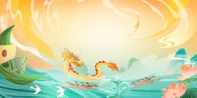 端午节背景手绘插图创意