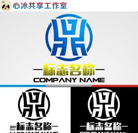 科技logo矢量图制作字母